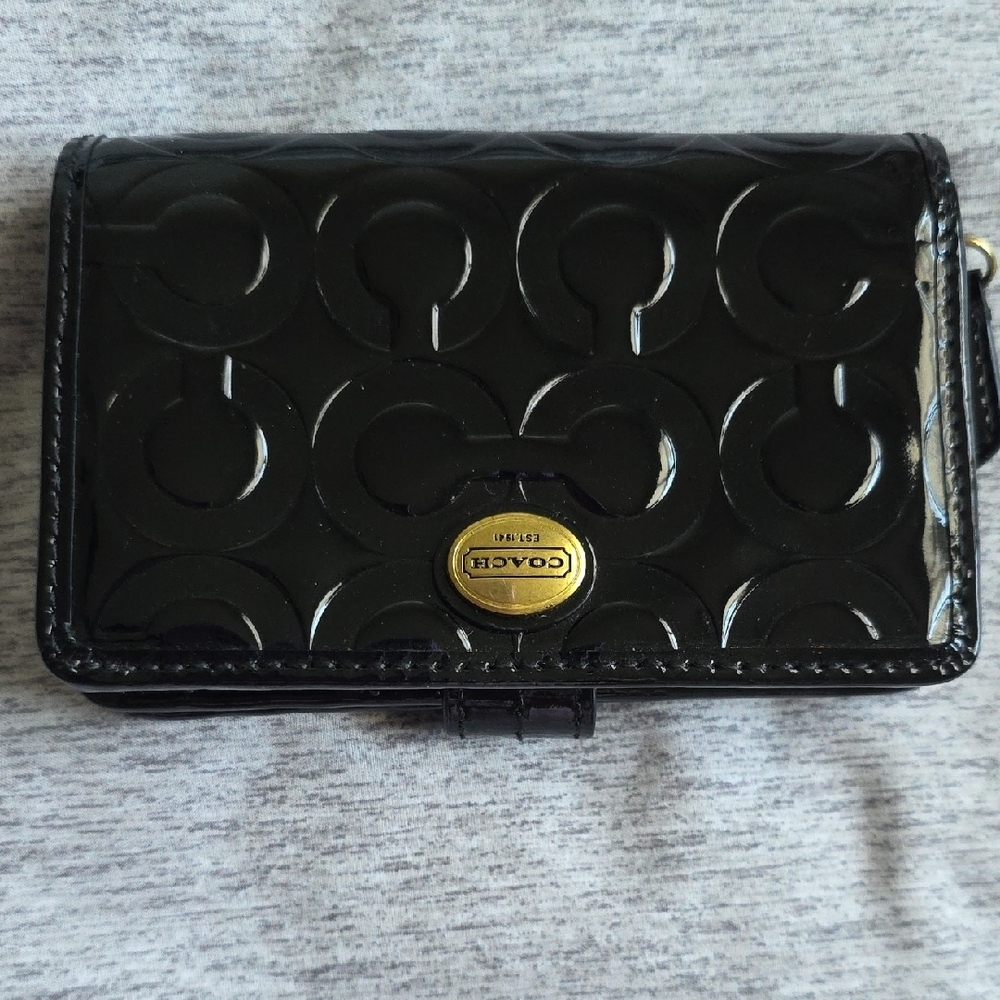 Coach Black Patent Leather Wallet